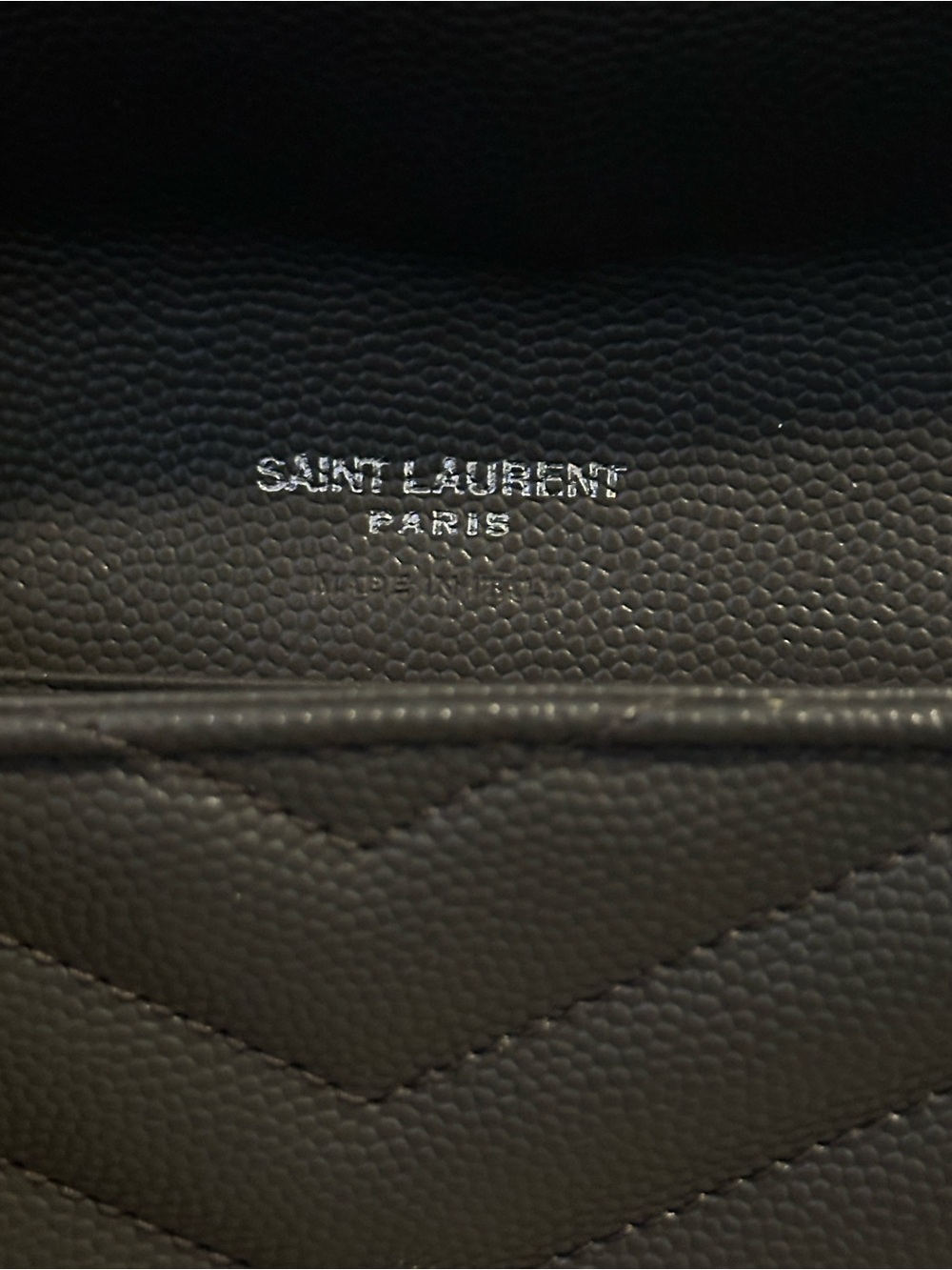 Authentic Saint Laurent Gray Quilted Leather Wallet with Silver YSL Emblem - Picture 13 of 14